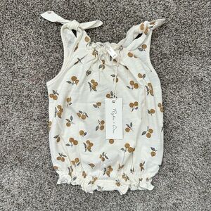 Rylee + Cru Baby Romper with Orange Pattern